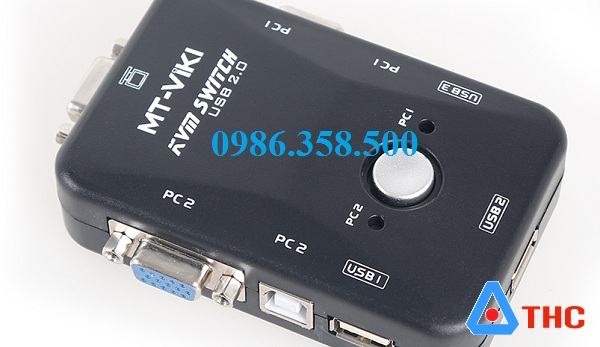 Bộ gộp KVM, 2 vào 1 ra (USB KVM switch) MT-VIKI